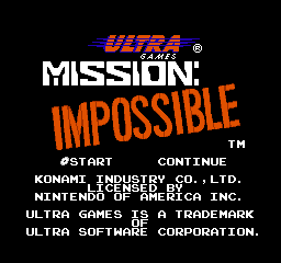 Mission Impossible (USA) Title Screen